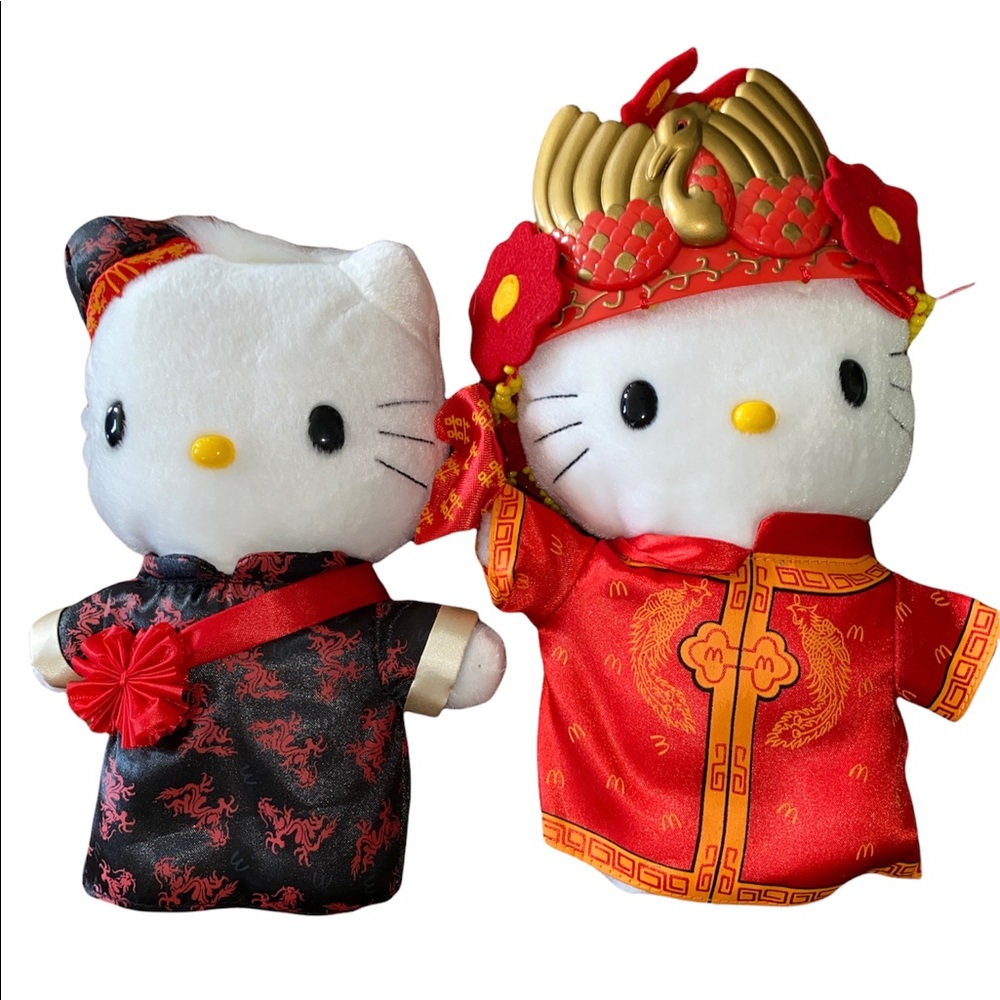 Mc Donald’s Hello Kitty & Dear Daniel 1999 Chinese Wedding Stuffed Dolls (NWOT)